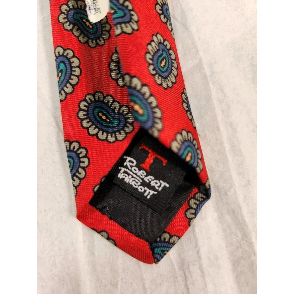 Robert Talbott Necktie for Nordstrom Hand Sewn 100% Silk Geometric Red Vintage